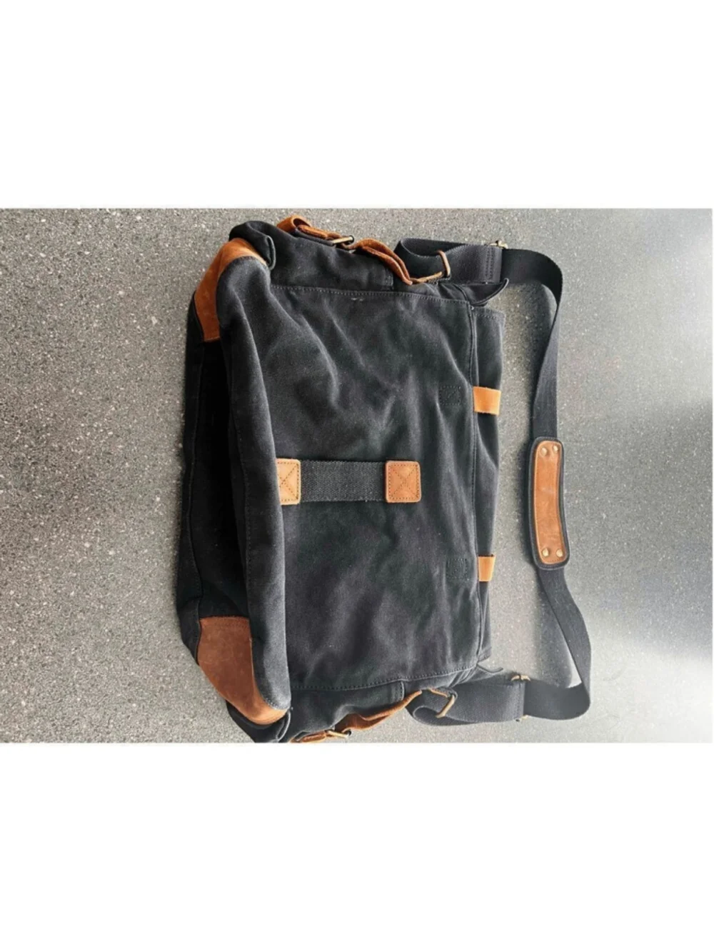 JONON Vintage Military Canvas leather Messenger bag